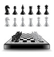 chess board with figures isolated on white vector image vector image