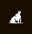 standing rabbit logo template with modern emblem vector image vector image