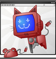 internet cat and mouse cartoons vector image