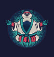 panda with kung fu uniform custom apparel vector image