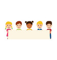 children hold placard kids holding blank banner vector image