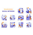 social network web concept with people scenes set vector image