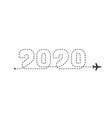 airplane 2020 dotted trace plane route lines vector image vector image