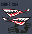 Flying tiger shark mouth sticker vinyl on green Vector Image