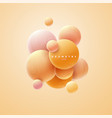 3d soft orange spheres cluster vector image