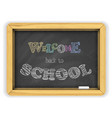blackboard with chalk and bright color letters vector image