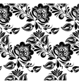 lace black seamless pattern with flowers on white vector image