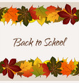 autumn background with yellow leaves border vector image
