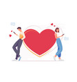 cartoon with online relationships vector image