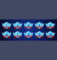 game ice badges with level number red ribbon vector image
