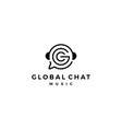 initial g and c with chat headphone logo vector image