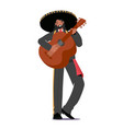 latino mariachi mexican musician playing guitar vector image