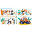 people going on summer vacation trip funny vector image