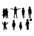 set of black silhouettes children vector image