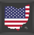 ohio map with american national flag vector image