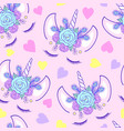 pattern with head of unicorn vector image vector image