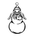 scare snowman for halloween uses christmas ha vector image