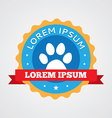 cat footprint retro vintage badge label icon vector image