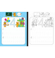 numbers tracing worksheet vector image