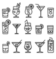 cocktail line icons vector image vector image