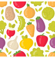 cute vegetables seamless pattern on white vector image