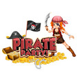font design for word pirate party vector image