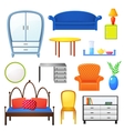 set elements furniture isolated from vector image