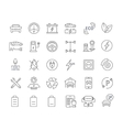 set flat line icons electric cars vector image