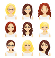 set of cute girls vector image