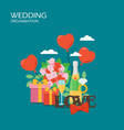 wedding organization flat style design vector image vector image