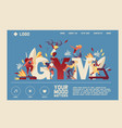 horizontal banner or landing page for gym sport vector image