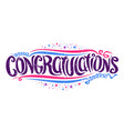 lettering for congratulations wishes vector image
