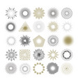 set of handmade sunburst design elements vector image