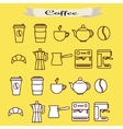 set of coffee line icons vector image vector image
