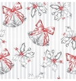 vintage christmas and holidays seamless hand drawn vector image