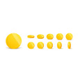 3d realistic gold coins set on white in different vector image
