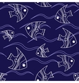 fish and waves seamless pattern vector image vector image