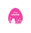 happy easter banner with bunny flowers and eggs vector image vector image