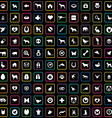 100 animals pets icons set vector image