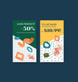 instagram template with shopping design vector image vector image