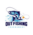 fishing logo design template vector image
