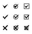 black check marks icon set vector image