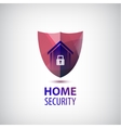 home security logo 3d red shield vector image