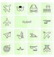 14 flight icons vector image vector image