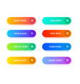 realistic detailed 3d color button template set vector image