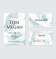 trendy greeting card set with green watercolor vector image vector image
