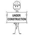 cartoon of workman or technician holding under vector image
