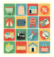 flat icons shopping set vector image vector image