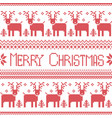 scandinavian merry christmas nordic pattern vector image