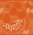seamless pattern with various fruits and berries vector image